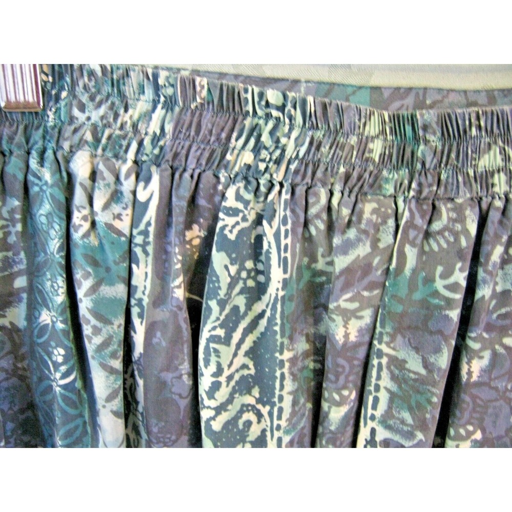 VTG 90's Options Melrose Sueded 100% Silk Skirt Size Medium Muted Colors Floral - Picture 4 of 6